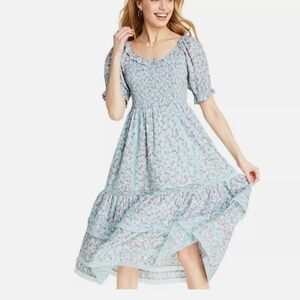 Target X Love Shack Fancy dress blue floral size XL